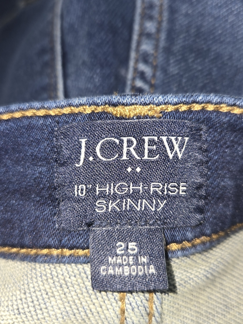 J. Crew Women's Skinny Jeans in Dark Blue Indigo W Whiskers Womens Size 25 - Picture 7 of 11
